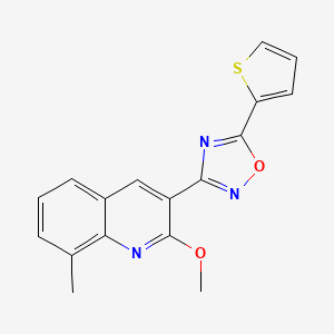 molecular formula C17H13N3O2S B5734168 2-methoxy-8-methyl-3-[5-(2-thienyl)-1,2,4-oxadiazol-3-yl]quinoline 