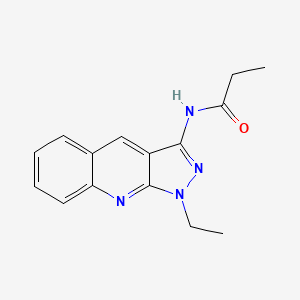 molecular formula C15H16N4O B5734194 N-(1-ethyl-1H-pyrazolo[3,4-b]quinolin-3-yl)propanamide 