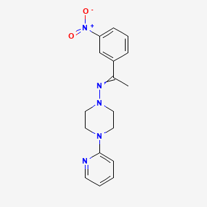 molecular formula C17H19N5O2 B5734202 N-[1-(3-nitrophenyl)ethylidene]-4-(2-pyridinyl)-1-piperazinamine 