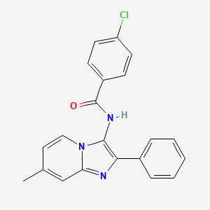 molecular formula C21H16ClN3O B5734210 4-chloro-N-(7-methyl-2-phenylimidazo[1,2-a]pyridin-3-yl)benzamide 