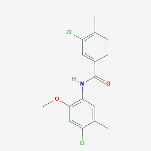 molecular formula C16H15Cl2NO2 B5734256 3-chloro-N-(4-chloro-2-methoxy-5-methylphenyl)-4-methylbenzamide 