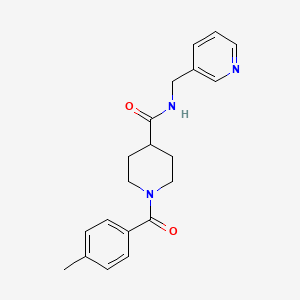 molecular formula C20H23N3O2 B5734277 1-(4-methylbenzoyl)-N-(3-pyridinylmethyl)-4-piperidinecarboxamide 