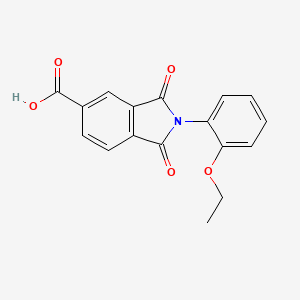 molecular formula C17H13NO5 B5734336 2-(2-ethoxyphenyl)-1,3-dioxo-5-isoindolinecarboxylic acid 