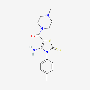 molecular formula C16H20N4OS2 B5734381 4-amino-3-(4-methylphenyl)-5-[(4-methyl-1-piperazinyl)carbonyl]-1,3-thiazole-2(3H)-thione 