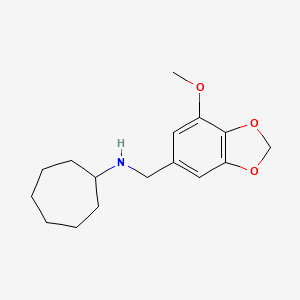 molecular formula C16H23NO3 B5734388 N-[(7-methoxy-1,3-benzodioxol-5-yl)methyl]cycloheptanamine 