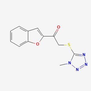 molecular formula C12H10N4O2S B5734395 1-(1-benzofuran-2-yl)-2-[(1-methyl-1H-tetrazol-5-yl)thio]ethanone 