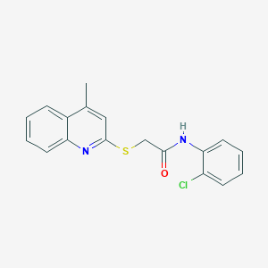 molecular formula C18H15ClN2OS B5734399 N-(2-chlorophenyl)-2-[(4-methyl-2-quinolinyl)thio]acetamide 