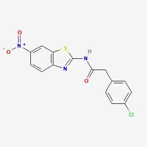 molecular formula C15H10ClN3O3S B5734416 2-(4-chlorophenyl)-N-(6-nitro-1,3-benzothiazol-2-yl)acetamide 