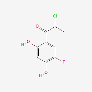 molecular formula C9H8ClFO3 B573447 2-Chloro-1-(5-fluoro-2,4-dihydroxyphenyl)propan-1-one CAS No. 185843-78-1
