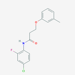 molecular formula C16H15ClFNO2 B5734470 N-(4-chloro-2-fluorophenyl)-3-(3-methylphenoxy)propanamide 