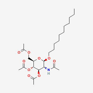 molecular formula C25H43NO9 B573448 UNDECYL 2-ACETAMIDO-2-DEOXY-3,4,6-TRI-O-ACETYL-beta-D-GLUCOPYRANOSIDE CAS No. 173725-24-1