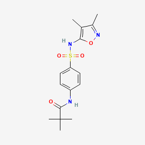 molecular formula C16H21N3O4S B5734483 N-(4-{[(3,4-dimethyl-5-isoxazolyl)amino]sulfonyl}phenyl)-2,2-dimethylpropanamide 