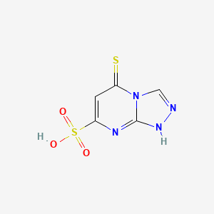 molecular formula C5H4N4O3S2 B573449 5-Mercapto-[1,2,4]triazolo[4,3-a]pyrimidine-7-sulfonic acid CAS No. 163708-46-1