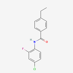 molecular formula C15H13ClFNO B5734492 N-(4-chloro-2-fluorophenyl)-4-ethylbenzamide 