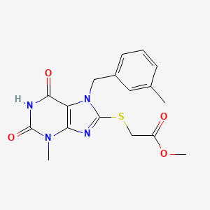 molecular formula C17H18N4O4S B5734503 methyl {[3-methyl-7-(3-methylbenzyl)-2,6-dioxo-2,3,6,7-tetrahydro-1H-purin-8-yl]thio}acetate 