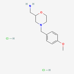 molecular formula C13H22Cl2N2O2 B573453 C-[4-(4-Methoxy-benzyl)-morpholin-2-yl]-methylamine dihydrochloride CAS No. 174560-85-1