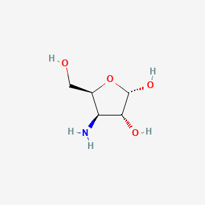 molecular formula C5H11NO4 B573454 (2S,3R,4R,5S)-4-Amino-5-(hydroxymethyl)tetrahydrofuran-2,3-diol CAS No. 181229-67-4