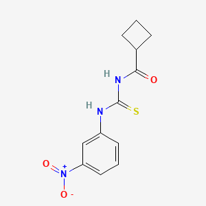 molecular formula C12H13N3O3S B5734542 N-{[(3-nitrophenyl)amino]carbonothioyl}cyclobutanecarboxamide 