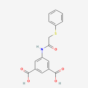 molecular formula C16H13NO5S B5734554 5-{[(phenylthio)acetyl]amino}isophthalic acid 