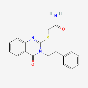 2-[(4-OXO-3-PHENETHYL-3,4-DIHYDRO-2-QUINAZOLINYL)SULFANYL]ACETAMIDE