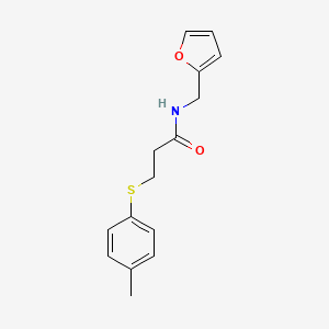 molecular formula C15H17NO2S B5734592 N-(2-furylmethyl)-3-[(4-methylphenyl)thio]propanamide 