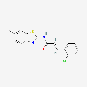 molecular formula C17H13ClN2OS B5734600 3-(2-chlorophenyl)-N-(6-methyl-1,3-benzothiazol-2-yl)acrylamide 