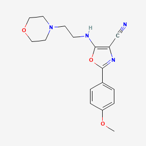 molecular formula C17H20N4O3 B5734626 2-(4-methoxyphenyl)-5-{[2-(4-morpholinyl)ethyl]amino}-1,3-oxazole-4-carbonitrile 