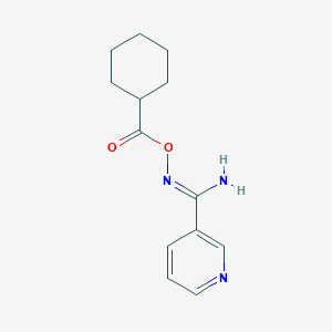 molecular formula C13H17N3O2 B5734707 N'-[(cyclohexylcarbonyl)oxy]-3-pyridinecarboximidamide 