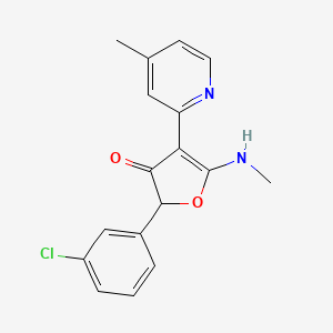 molecular formula C17H15ClN2O2 B573471 2-(3-Chlorophenyl)-5-(methylamino)-4-(4-methylpyridin-2-yl)furan-3-one CAS No. 187591-92-0