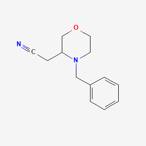 molecular formula C13H16N2O B573478 2-(4-Benzylmorpholin-3-yl)acetonitrile CAS No. 170701-93-6