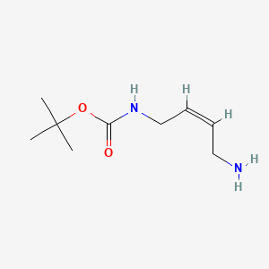 molecular formula C9H18N2O2 B573481 (Z)-tert-Butyl (4-aminobut-2-en-1-yl)carbamate CAS No. 167845-56-9
