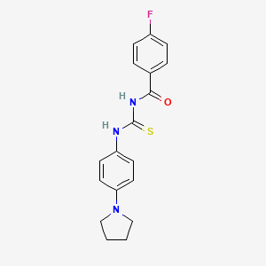 4-fluoro-N-({[4-(1-pyrrolidinyl)phenyl]amino}carbonothioyl)benzamide