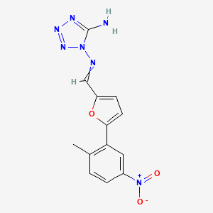 1-[[5-(2-Methyl-5-nitrophenyl)furan-2-yl]methylideneamino]tetrazol-5-amine