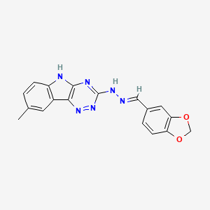 molecular formula C18H14N6O2 B5734859 1,3-benzodioxole-5-carbaldehyde (8-methyl-5H-[1,2,4]triazino[5,6-b]indol-3-yl)hydrazone 