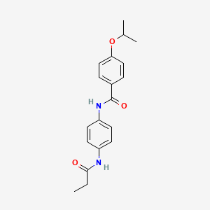 molecular formula C19H22N2O3 B5734916 N-[4-(propanoylamino)phenyl]-4-(propan-2-yloxy)benzamide 