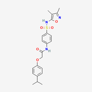 molecular formula C22H25N3O5S B5734962 N-(4-{[(3,4-dimethyl-5-isoxazolyl)amino]sulfonyl}phenyl)-2-(4-isopropylphenoxy)acetamide 