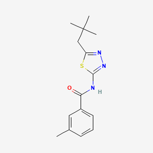 N-[5-(2,2-dimethylpropyl)-1,3,4-thiadiazol-2-yl]-3-methylbenzamide