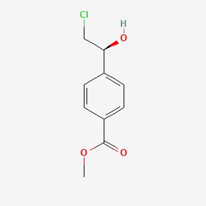 molecular formula C10H11ClO3 B573498 Methyl 4-[(1S)-2-chloro-1-hydroxyethyl]benzoate CAS No. 183058-35-7
