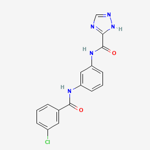 N-{3-[(3-chlorobenzoyl)amino]phenyl}-1H-1,2,4-triazole-3-carboxamide