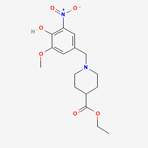 Ethyl 1-[(4-hydroxy-3-methoxy-5-nitrophenyl)methyl]piperidine-4-carboxylate