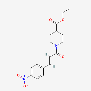 molecular formula C17H20N2O5 B5735105 ethyl 1-[3-(4-nitrophenyl)acryloyl]-4-piperidinecarboxylate 