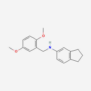 molecular formula C18H21NO2 B5735111 2,3-dihydro-1H-inden-5-yl(2,5-dimethoxybenzyl)amine 