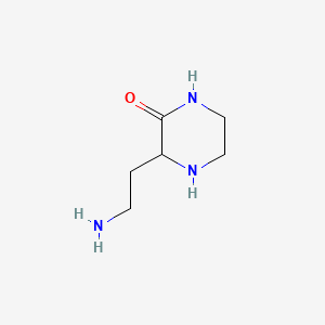 molecular formula C6H13N3O B573514 3-(2-Aminoethyl)piperazin-2-one CAS No. 171351-39-6