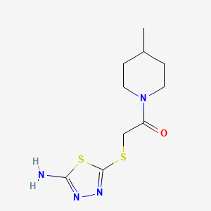 5-{[2-(4-methyl-1-piperidinyl)-2-oxoethyl]thio}-1,3,4-thiadiazol-2-amine