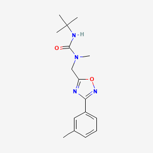 3-Tert-butyl-1-methyl-1-[[3-(3-methylphenyl)-1,2,4-oxadiazol-5-yl]methyl]urea