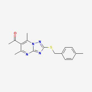 1-{5,7-dimethyl-2-[(4-methylbenzyl)thio][1,2,4]triazolo[1,5-a]pyrimidin-6-yl}ethanone