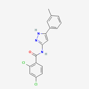 2,4-dichloro-N-[5-(3-methylphenyl)-1H-pyrazol-3-yl]benzamide