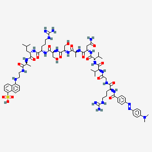 molecular formula C73H109N23O18S B573524 Dabcyl-arg-gly-val-val-asn-ala-ser-ser-arg-leu-ala-edans CAS No. 163265-38-1