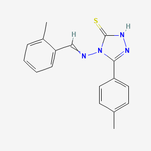 molecular formula C17H16N4S B5735262 4-[(2-methylbenzylidene)amino]-5-(4-methylphenyl)-4H-1,2,4-triazole-3-thiol 