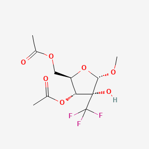molecular formula C11H15F3O7 B573527 Methyl-2-C-(trifluoromethyl)-alpha-D-ribofuranoside-3,5-diacetate CAS No. 159944-99-7